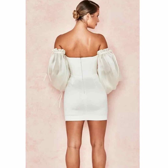 House Of CB 'Marisa' Ivory Satin Corset Dress - Picture 3 of 12